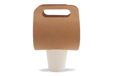 Kraft bekerhouder 12oz - 1 gat
