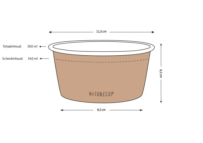 Nature soepkom PLA coated 12oz  360 ml