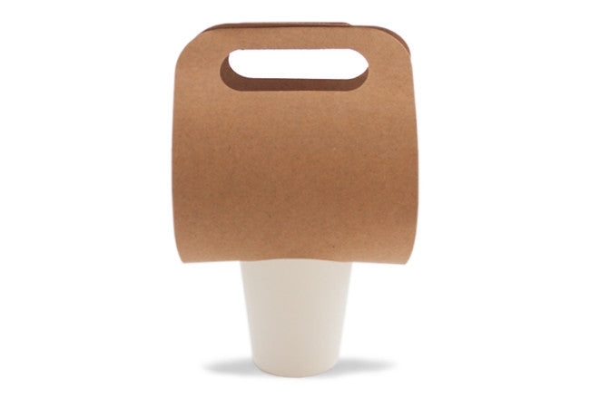 Kraft bekerhouder 12oz - 1 gat