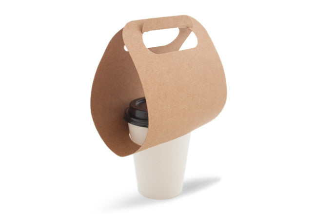 Kraft bekerhouder 12oz - 1 gat