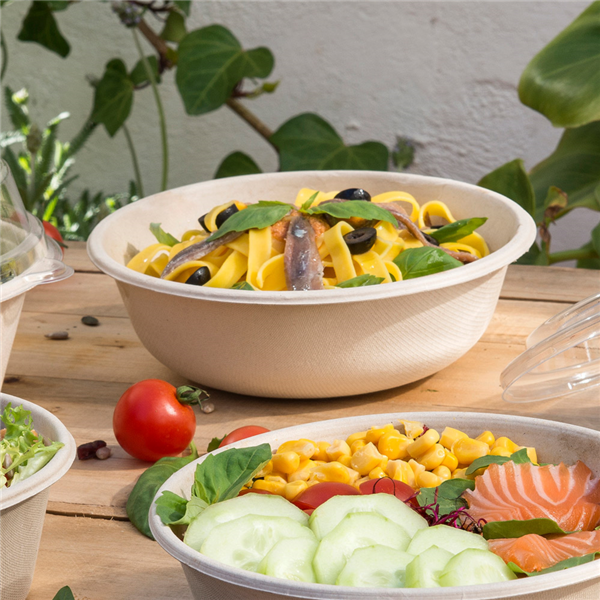 SALAD BOWLS 'BIONIC' 950 ML Ø 18,6x6,1 CM NATURAL BAGASSE (500 UNIT)