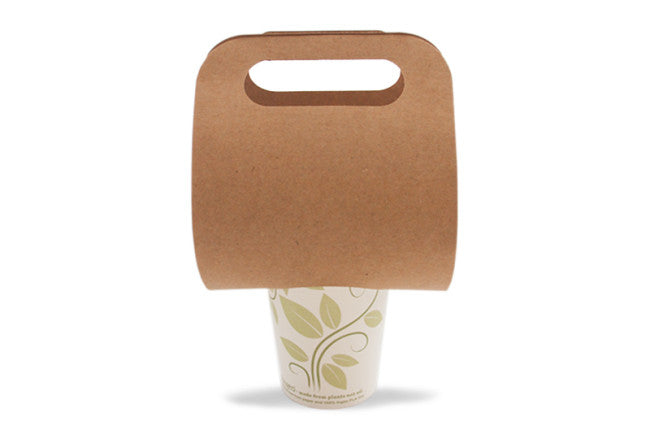 Kraft bekerhouder 12oz - 1 gat