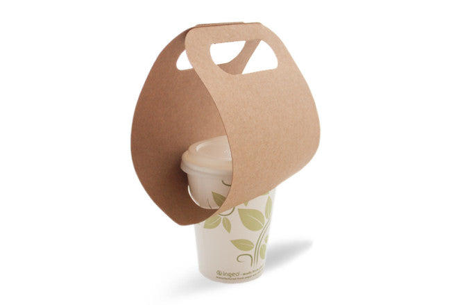 Kraft bekerhouder 12oz - 1 gat