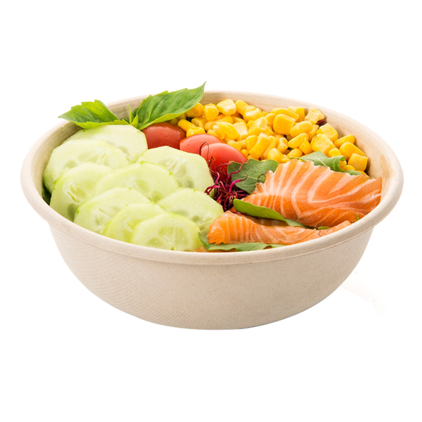 SALAD BOWLS 'BIONIC'500ML NATURAL BAGASSE