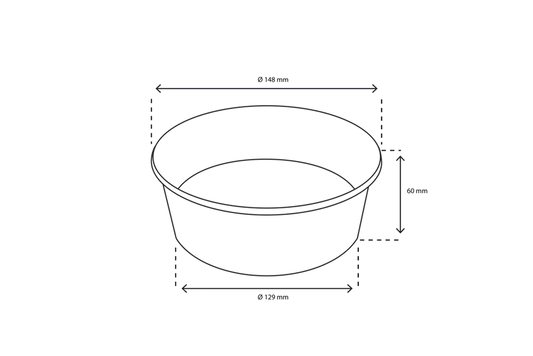 ILS Pokebowl 750ml 26oz Ø148mm kraft（doos à 300 stuks）