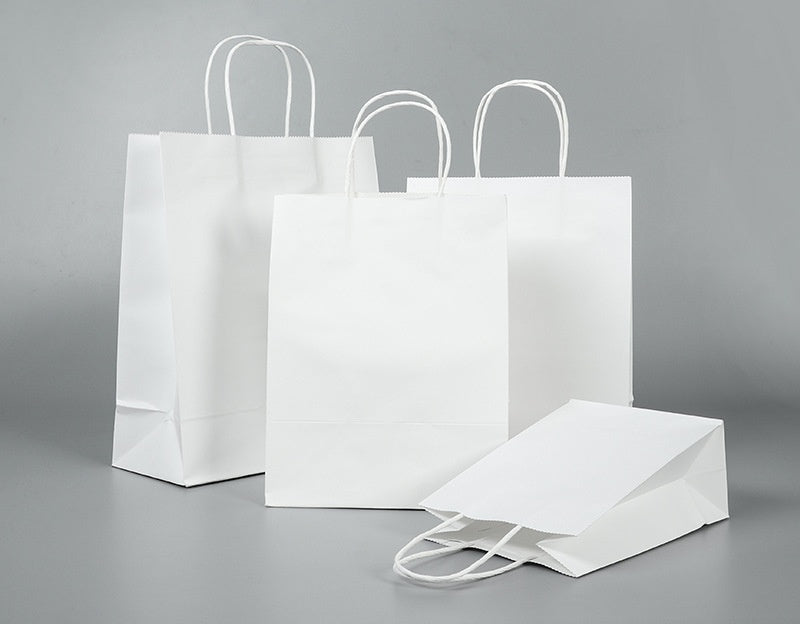 Wit kraftpapier draagtas 21x14x27.5cm